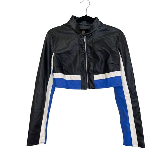 Free People 2 Pc Set Faux Leather Cropped Moto Jacket Pants Sz XS NWT - Picture 5 of 13